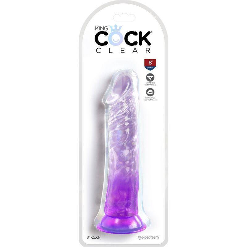 KING COCK - CLEAR PENE REALISTICO 19.7 CM VIOLA