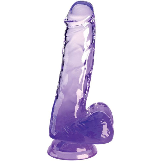 KING COCK - CLEAR PENE REALISTICO CON SFERE 13.5 CM VIOLA