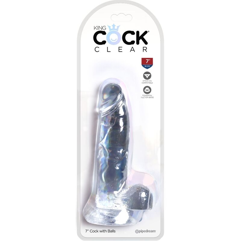 KING COCK - CLEAR PENE REALISTICO CON SFERE 15.2 CM TRASPARENTE