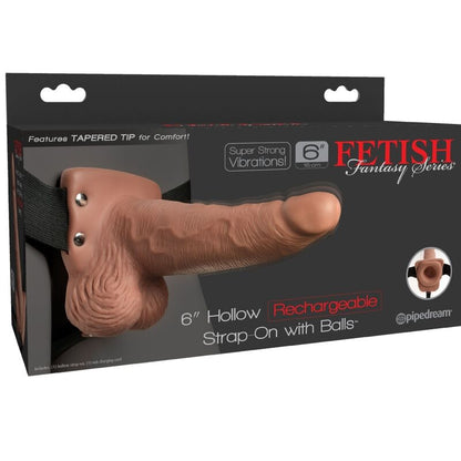 FETISH FANTASY SERIES - IMBRACATURA REGOLABILE PENE REALISTICO CON TESTICOLI RICARICABILI E VIBRATORE 15 CM