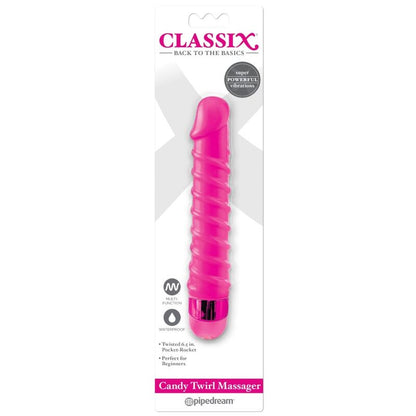 CLASSIX - MASSAGGIATORE VIBRANTE CANDY TWIRL 16,5 CM ROSA