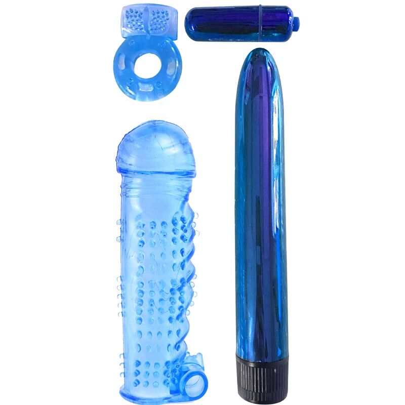 CLASSIX - KIT PER COPPIE CON ANELLO, FODERO E PROIETTILI BLU