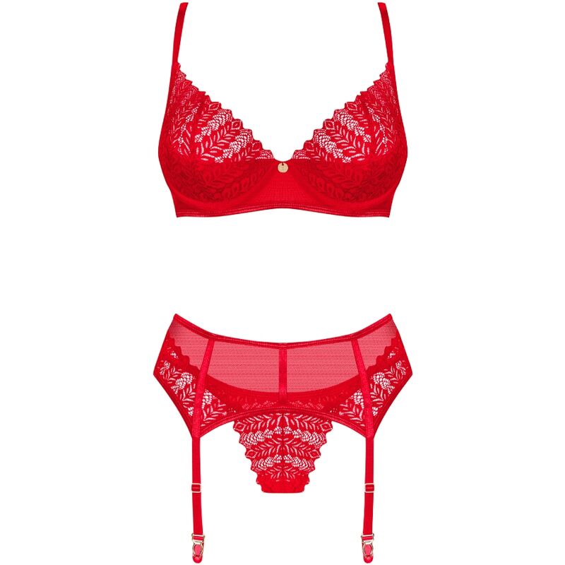 OBSESSIVE - INGRIDIA SET TRE PEZZI ROSSO XS/S