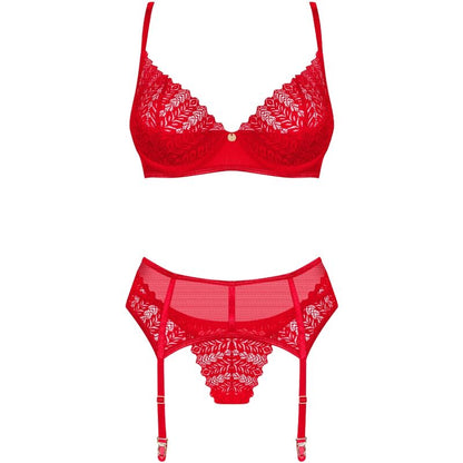 OBSESSIVE - INGRIDIA SET TRE PEZZI ROSSO XS/S