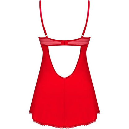 OBSESSIVE - INGRIDIA CHEMISE & TANGA ROSSO XL/XXL