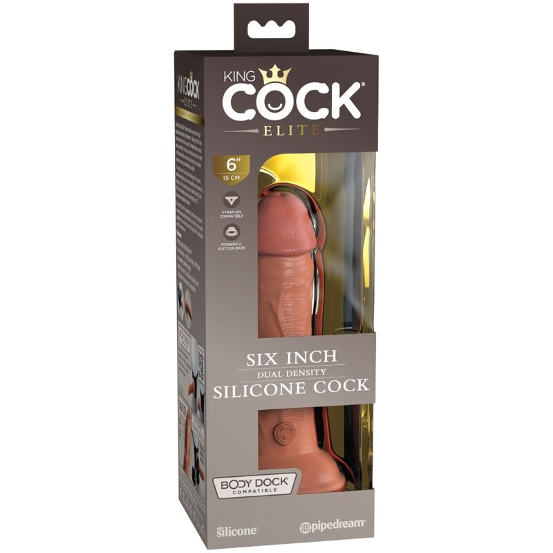 KING COCK - ELITE DILDO REALISTICO IN SILICONE 15.2 CM CARAMEL