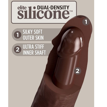 KING COCK - ELITE DILDO REALISTICO IN SILICONE 17.8 CM MARRONE