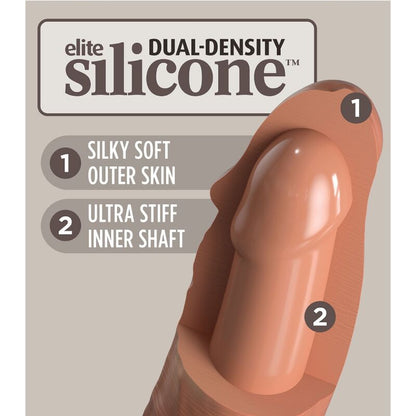 KING COCK - ELITE DILDO REALISTICO IN SILICONE 17.8 CM CARAMEL