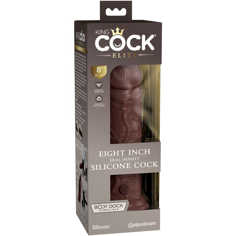 KING COCK - ELITE DILDO REALISTICO IN SILICONE 20.3 CM MARRONE