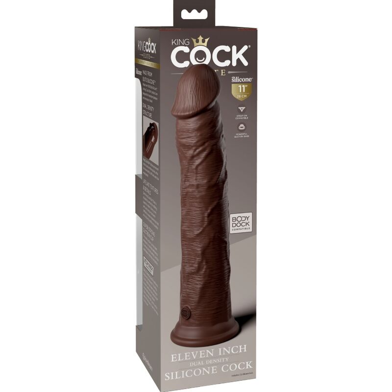 KING COCK - ELITE DILDO REALISTICO IN SILICONE 28 CM MARRONE