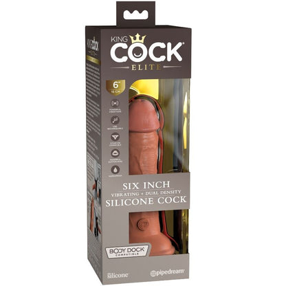 KING COCK - ELITE DILDO REALISTICO VIBRANTE E SILICONE 15.2 CM CARAMEL