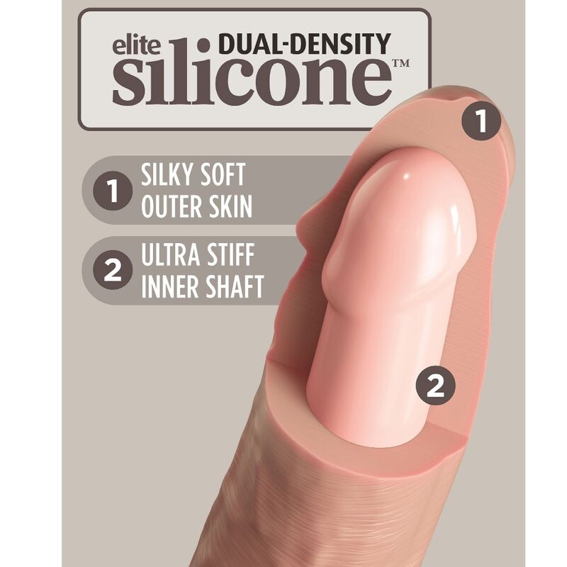 KING COCK - ELITE DILDO REALISTICO VIBRANTE E SILICONE 15.2 CM