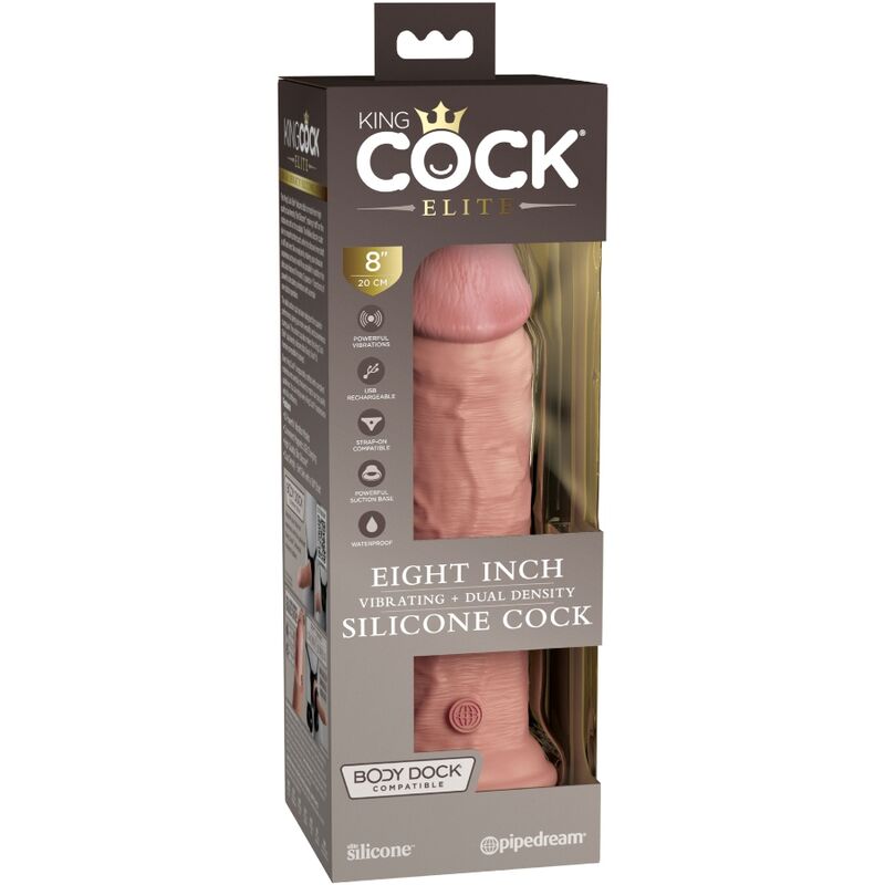 KING COCK - ELITE DILDO REALISTICO VIBRANTE E SILICONE 20.3 CM