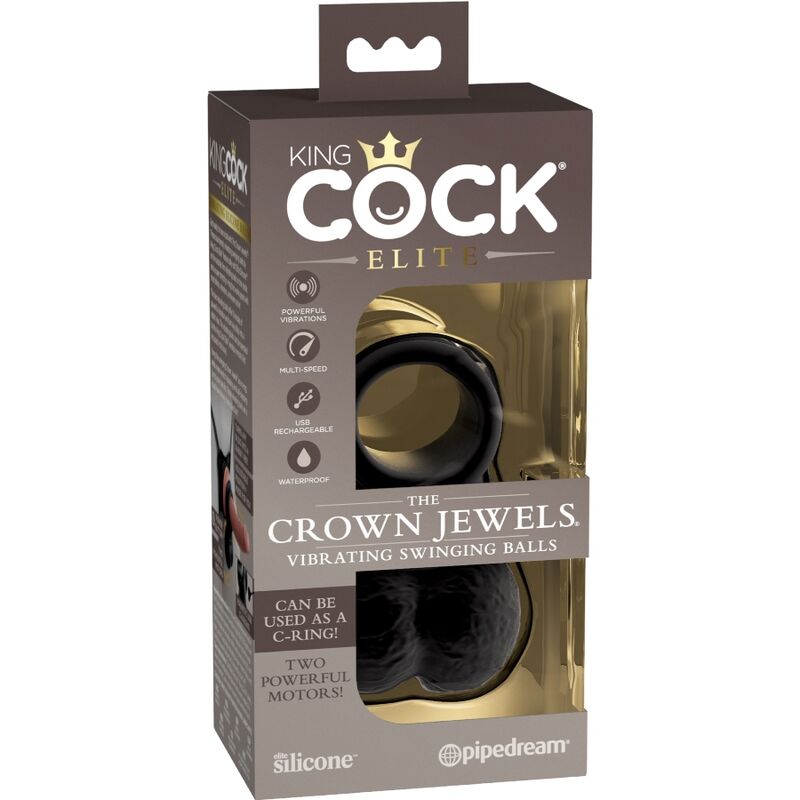 KING COCK - ELITE ANELLO CON TESTICOLO VIBRANTE IN SILICONE