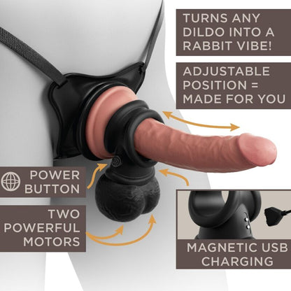 KING COCK - ELITE ANELLO CON TESTICOLO VIBRANTE IN SILICONE