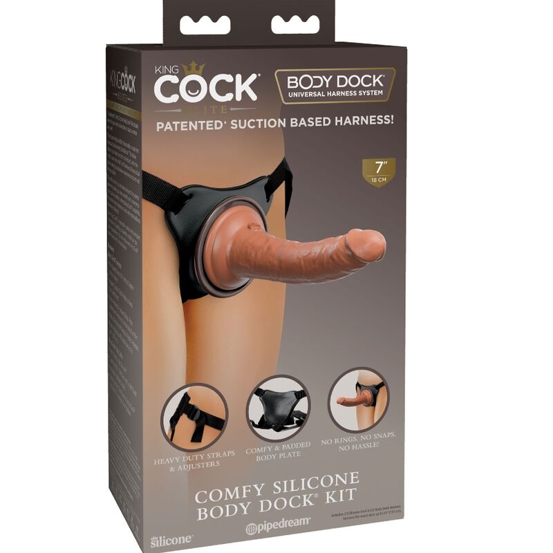 KING COCK - ELITE COMODA IMBRACATURA REGOLABILE CON DILDO 17.8 CM