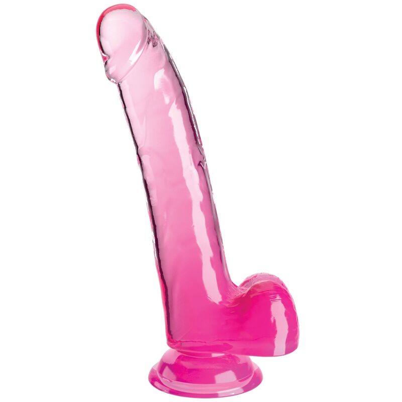 KING COCK - CLEAR DILDO CON TESTICOLI 20.3 CM ROSA