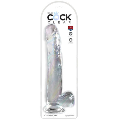 KING COCK - CLEAR DILDO CON TESTICOLI 24.8 CM TRASPARENTE