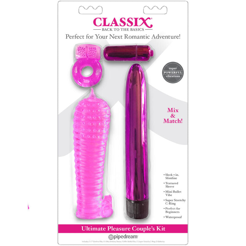 CLASSIX - KIT PER COPPIE CON ANELLO, GUAINA E PROIETTILI ROSA