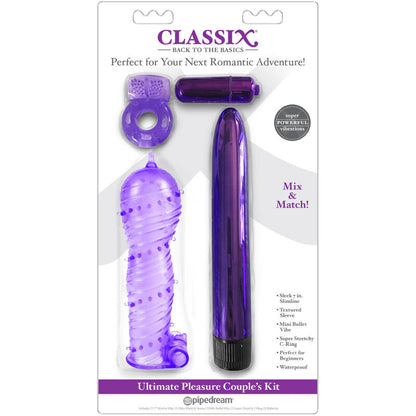 CLASSIX - KIT PER COPPIE CON ANELLO, GUAINA E PROIETTILI VIOLA