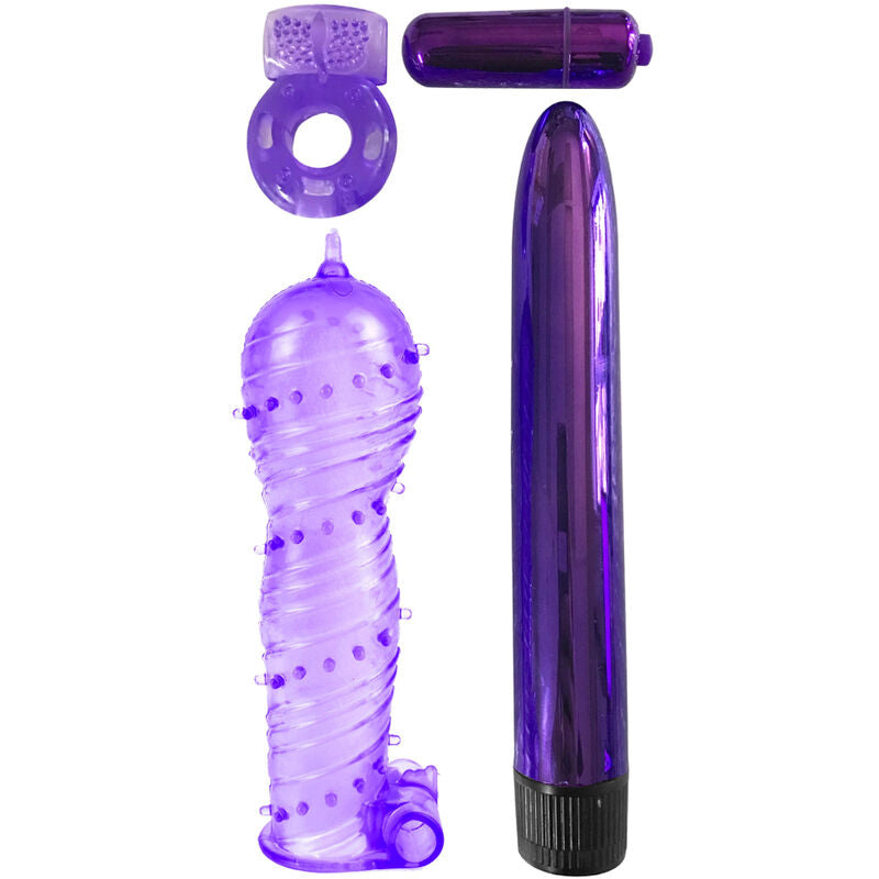 CLASSIX - KIT PER COPPIE CON ANELLO, GUAINA E PROIETTILI VIOLA