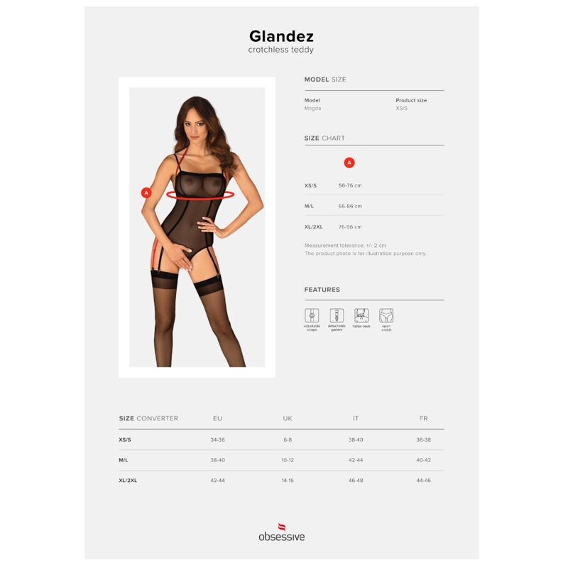 OBSESSIVE - GLANDEZ TEDDY CROTCHLESS XS/S