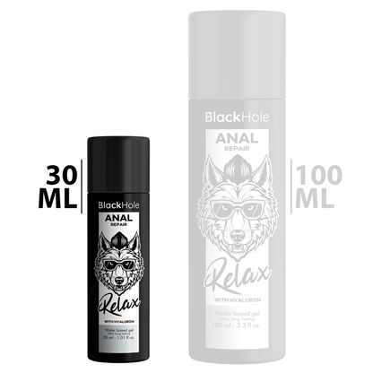 BLACK HOLE - RIPARAZIONE ANALE RELAX A BASE ACQUA CON IALURONE 30 ML