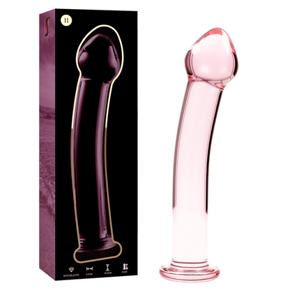 NEBULA SERIES BY IBIZA - MODELLO 11 DILDO IN VETRO BOROSILICATO TRASPARENTE 16 CM -O- 3 CM