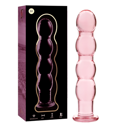 NEBULA SERIES BY IBIZA - MODELLO 10 DILDO IN VETRO BOROSILICATO TRASPARENTE 16.5 CM -O- 3.5 CM