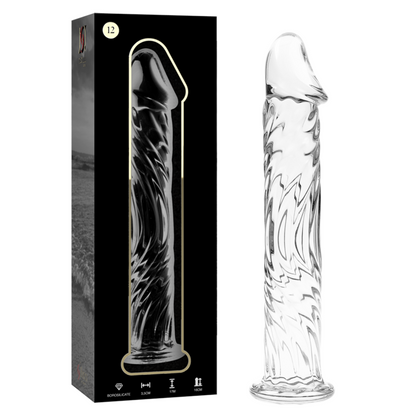 NEBULA SERIES BY IBIZA - MODELLO 12 DILDO IN VETRO BOROSILICATO TRASPARENTE 17 CM -O- 3.5 CM