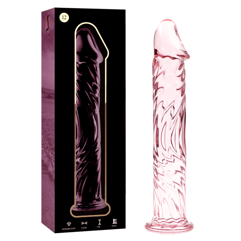 NEBULA SERIES BY IBIZA - MODELLO 12 DILDO IN VETRO BOROSILICATO TRASPARENTE 17 CM -O- 3.5 CM