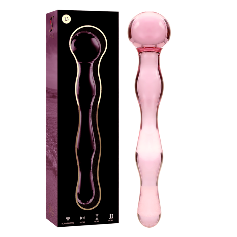 NEBULA SERIES BY IBIZA - MODELLO 13 DILDO IN VETRO BOROSILICATO TRASPARENTE 18 CM -O- 3.5 CM