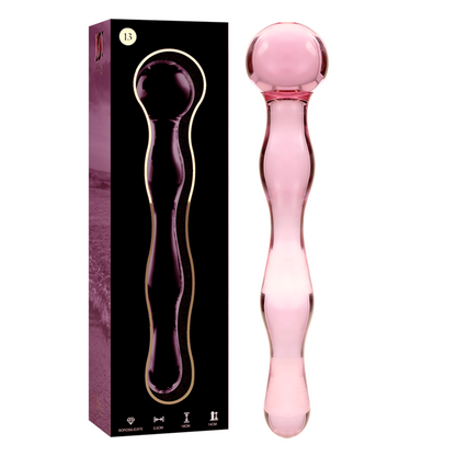 NEBULA SERIES BY IBIZA - MODELLO 13 DILDO IN VETRO BOROSILICATO TRASPARENTE 18 CM -O- 3.5 CM