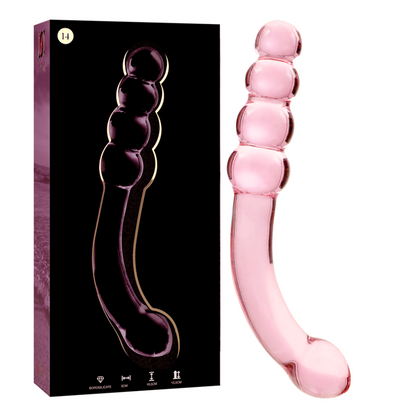 NEBULA SERIES BY IBIZA - MODELLO 14 DILDO IN VETRO BOROSILICATO TRASPARENTE 18.5 CM -O- 3 CM