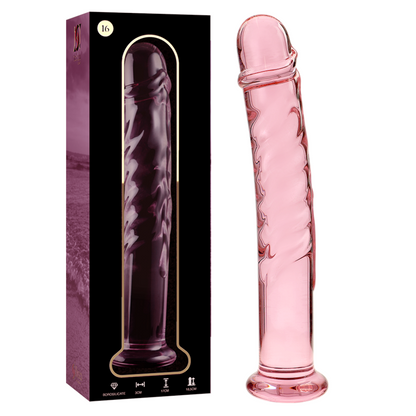 NEBULA SERIES BY IBIZA - MODELLO 16 DILDO IN VETRO BOROSILICATO TRASPARENTE 18.5 CM -O- 3 CM