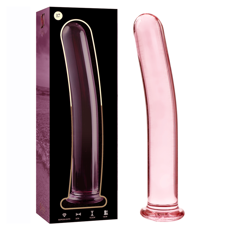 NEBULA SERIES BY IBIZA - MODELLO 17 DILDO IN VETRO BOROSILICATO TRASPARENTE 18.5 CM -O- 3 CM