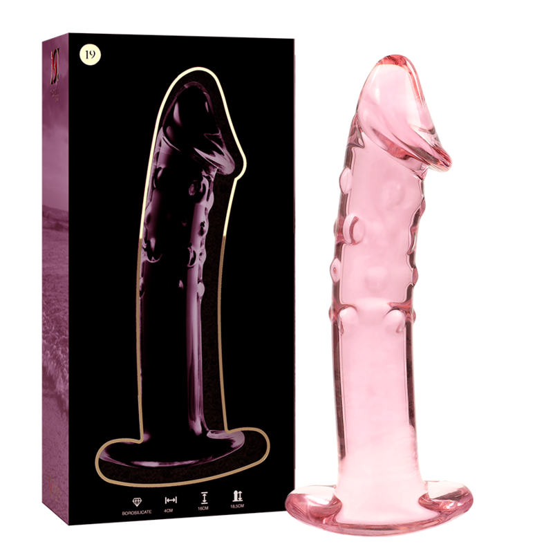 NEBULA SERIES BY IBIZA - MODELLO 19 DILDO IN VETRO BOROSILICATO TRASPARENTE 18.5 CM -O- 4 CM