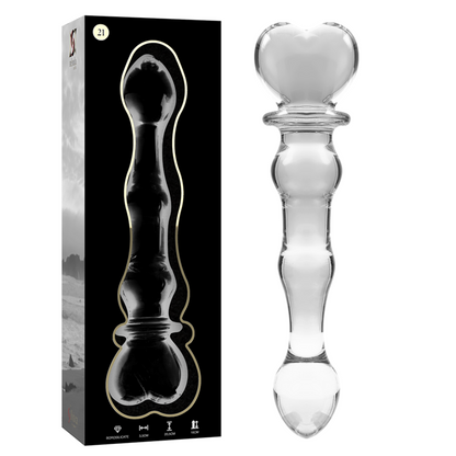 NEBULA SERIES BY IBIZA - MODELLO 21 DILDO IN VETRO BOROSILICATO TRASPARENTE 20.5 CM -O- 3.5 CM