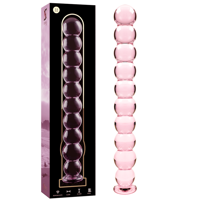 NEBULA SERIES BY IBIZA - MODELLO 22 DILDO IN VETRO BOROSILICATO TRASPARENTE 21.5 CM -O- 2.5 CM