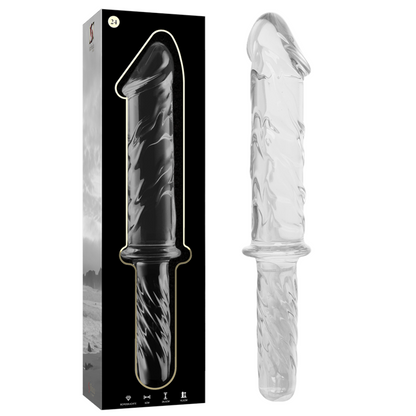 NEBULA SERIES BY IBIZA - MODELLO 24 DILDO IN VETRO BOROSILICATO TRASPARENTE 28.5 CM -O- 5 CM