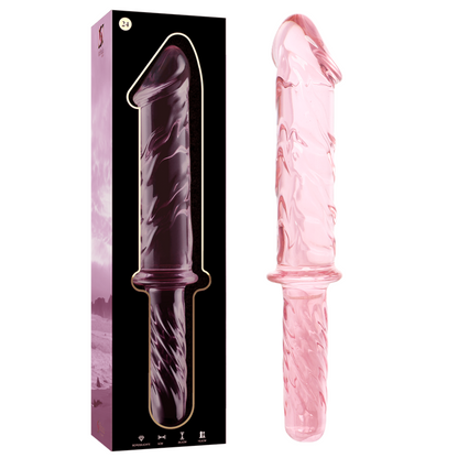 NEBULA SERIES BY IBIZA - MODELLO 24 DILDO IN VETRO BOROSILICATO TRASPARENTE 28.5 CM -O- 5 CM