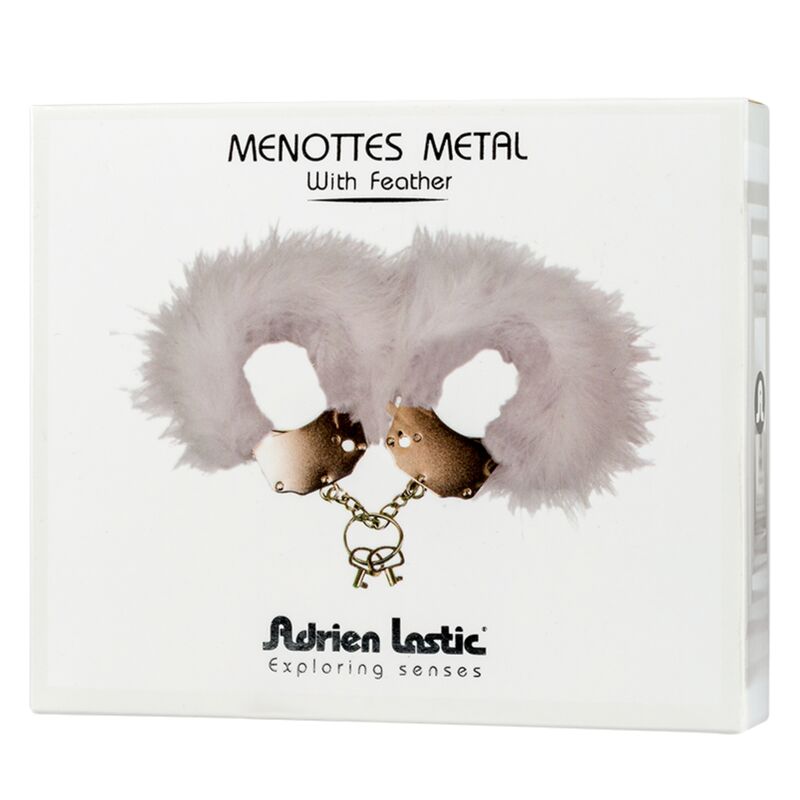 ADRIEN LASTIC - MANETTE IN METALLO CON PIUME BIANCHE