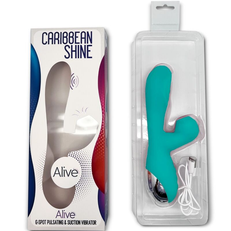 ALIVE - VIBRATORE SHINE CARIBBEAN E VENTOSA BLU