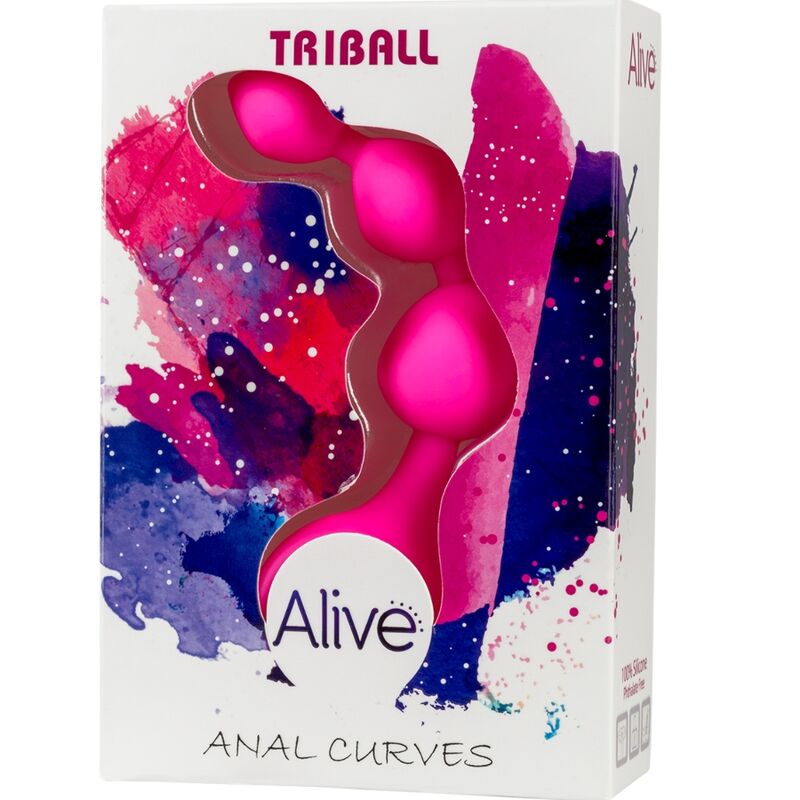 ALIVE - TRIBALL BLUE SILICONE ANAL BALLS 15 CM