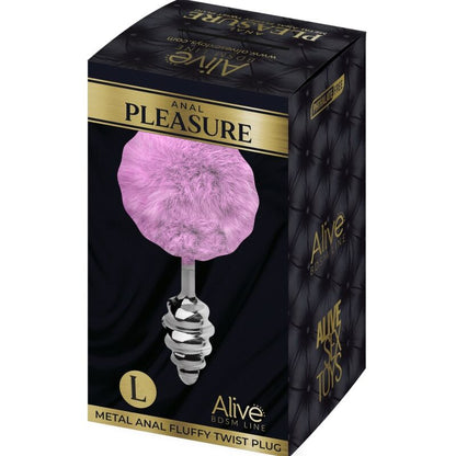 ALIVE - PLUG PIACERE ANALE SPIRALE METALLO FLUFFY VIOLA TAGLIA L