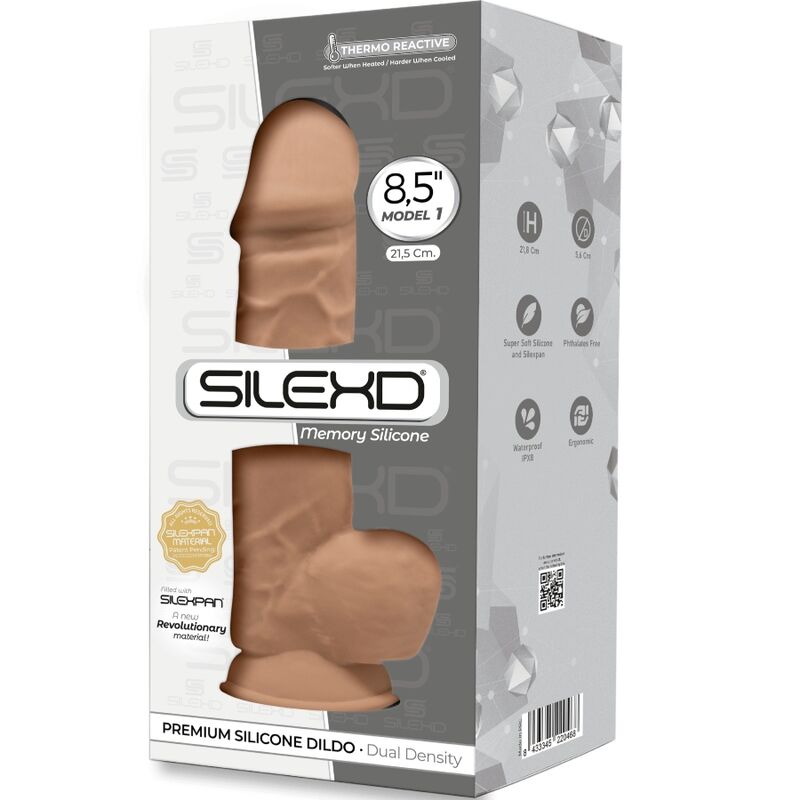 SILEXD - MODELLO 1 PENE REALISTICO PREMIUM SILEXPAN SILICONE CARAMEL 21.5 CM