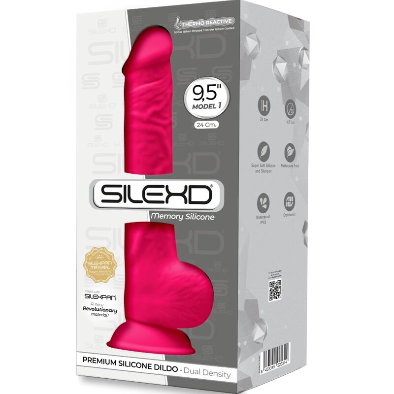 SILEXD - MODELLO 1 PENE REALISTICO PREMIUM SILEXPAN SILICONE FUCSIA 24 CM