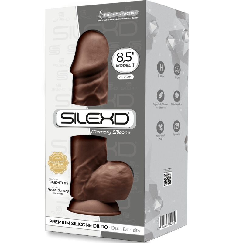 SILEXD - MODELLO 1 PENE REALISTICO PREMIUM SILEXPAN SILICONE MARRONE 21.5 CM