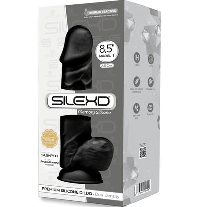 SILEXD - MODELLO 1 PENE REALISTICO PREMIUM SILEXPAN SILICONE NERO 21.5 CM