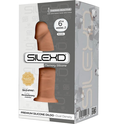 SILEXD - MODELLO 2 PENE REALISTICO PREMIUM SILEXPAN SILICONE CARAMEL 15 CM